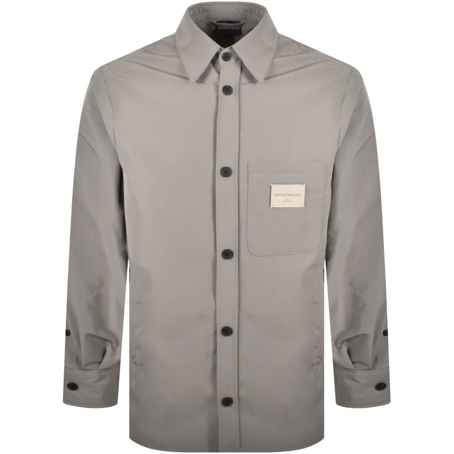 Emporio Armani Logo Overshirt Grey | Mainline Menswear us